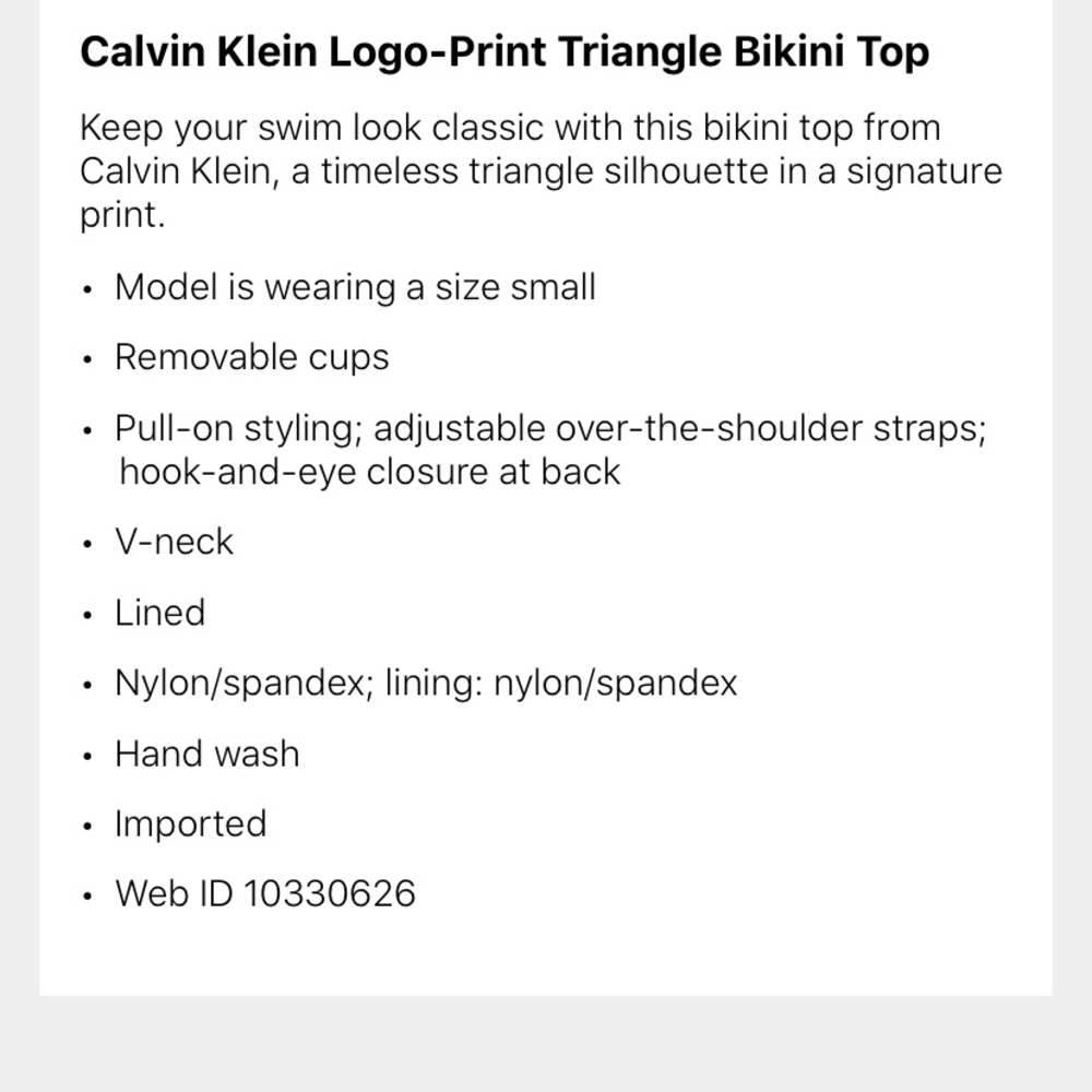 NWT Calvin Klein Logo-Print Triangle Bikini Top - Picture 4 of 4